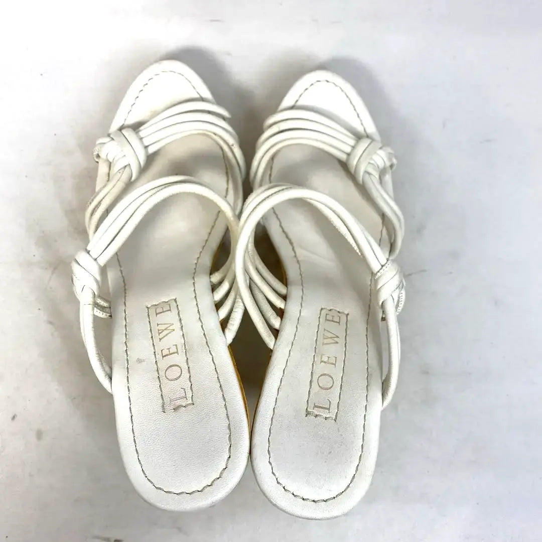 LOEWE Size notation "37" 23.5cm White leather sandals