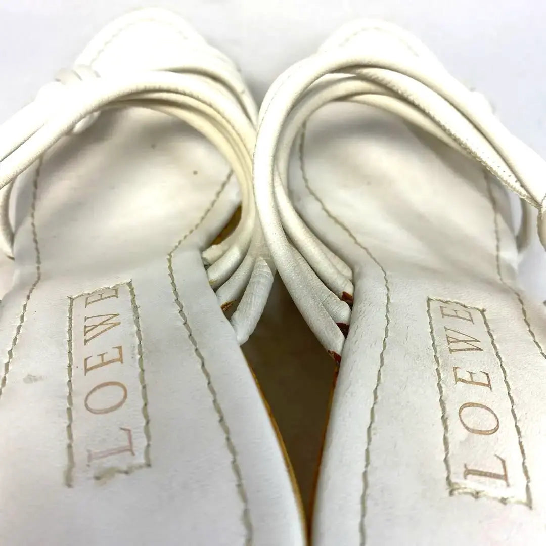 LOEWE Size notation "37" 23.5cm White leather sandals