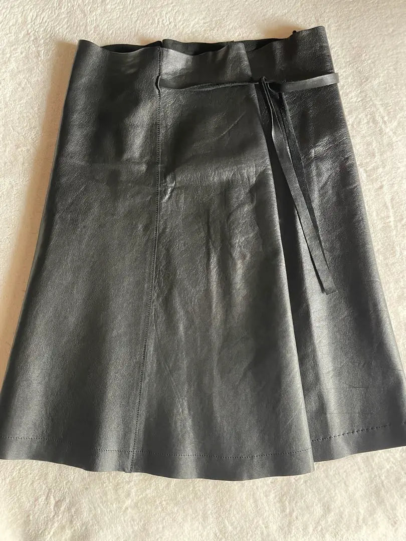 Trico Comme des Garcons Leather Wrap Skirt