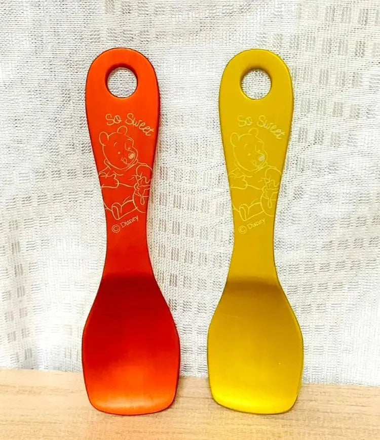 New ▼2 set Winnie the Pooh Ice Spoon Disney Orange Yellow