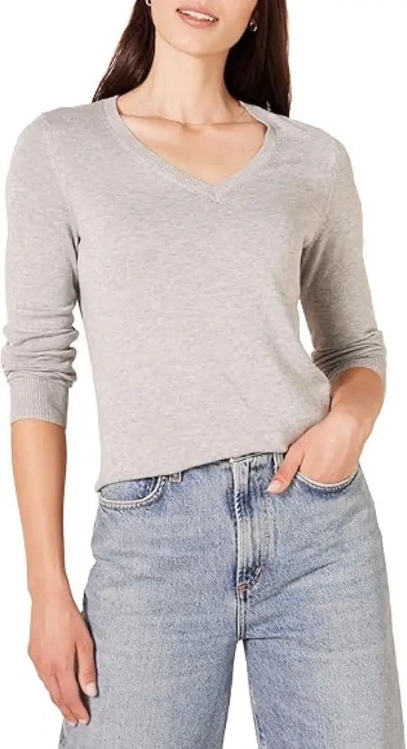 ✨Immediate purchase OK✨ Sweater Lightweight V-neck Long Sleeve Women's XS