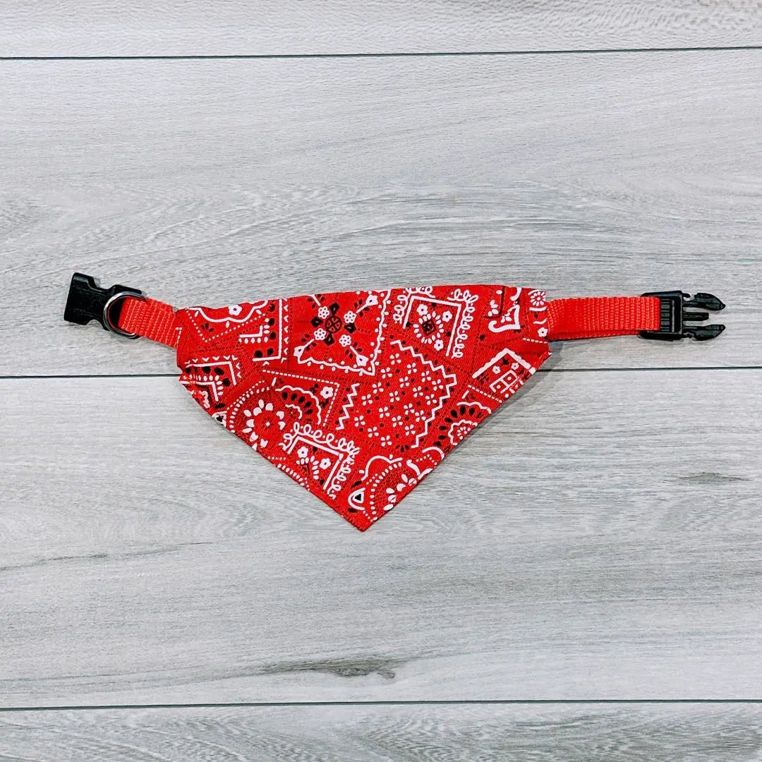 Collar tipo bandana de moda para perros y mascotas, collar de un toque (rojo, tamaño mediano)