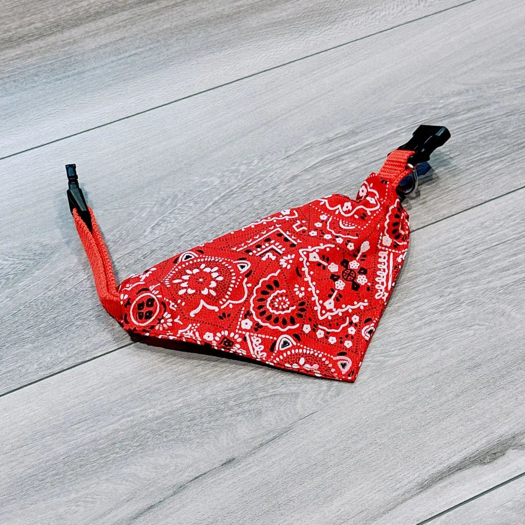 Collar tipo bandana de moda para perros y mascotas, collar de un toque (rojo, tamaño mediano)