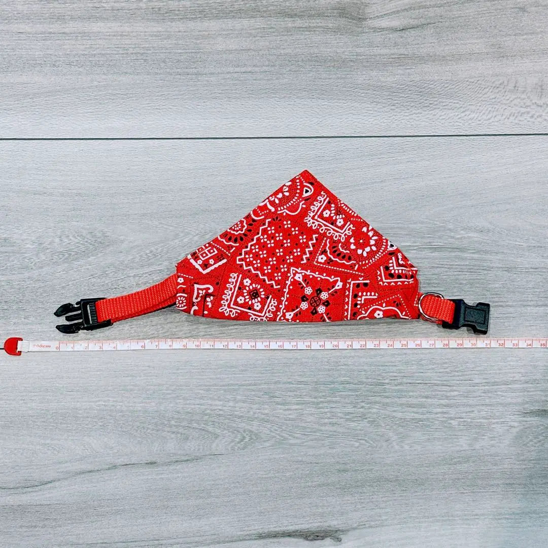 Collar tipo bandana de moda para perros y mascotas, collar de un toque (rojo, tamaño mediano)