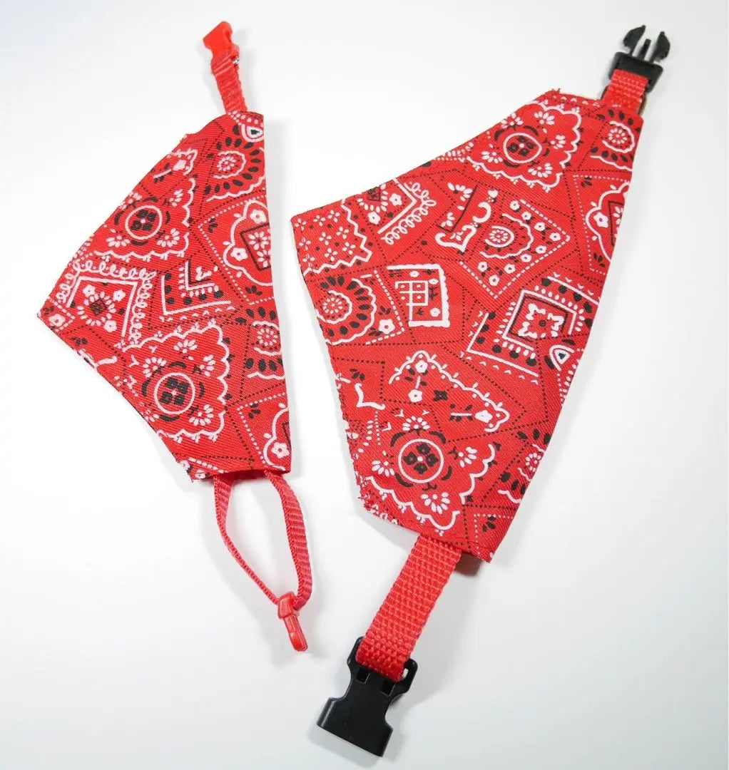 〆Pet Dog Fashion Bandana Collar One Touch Collar (Red Medium Size)