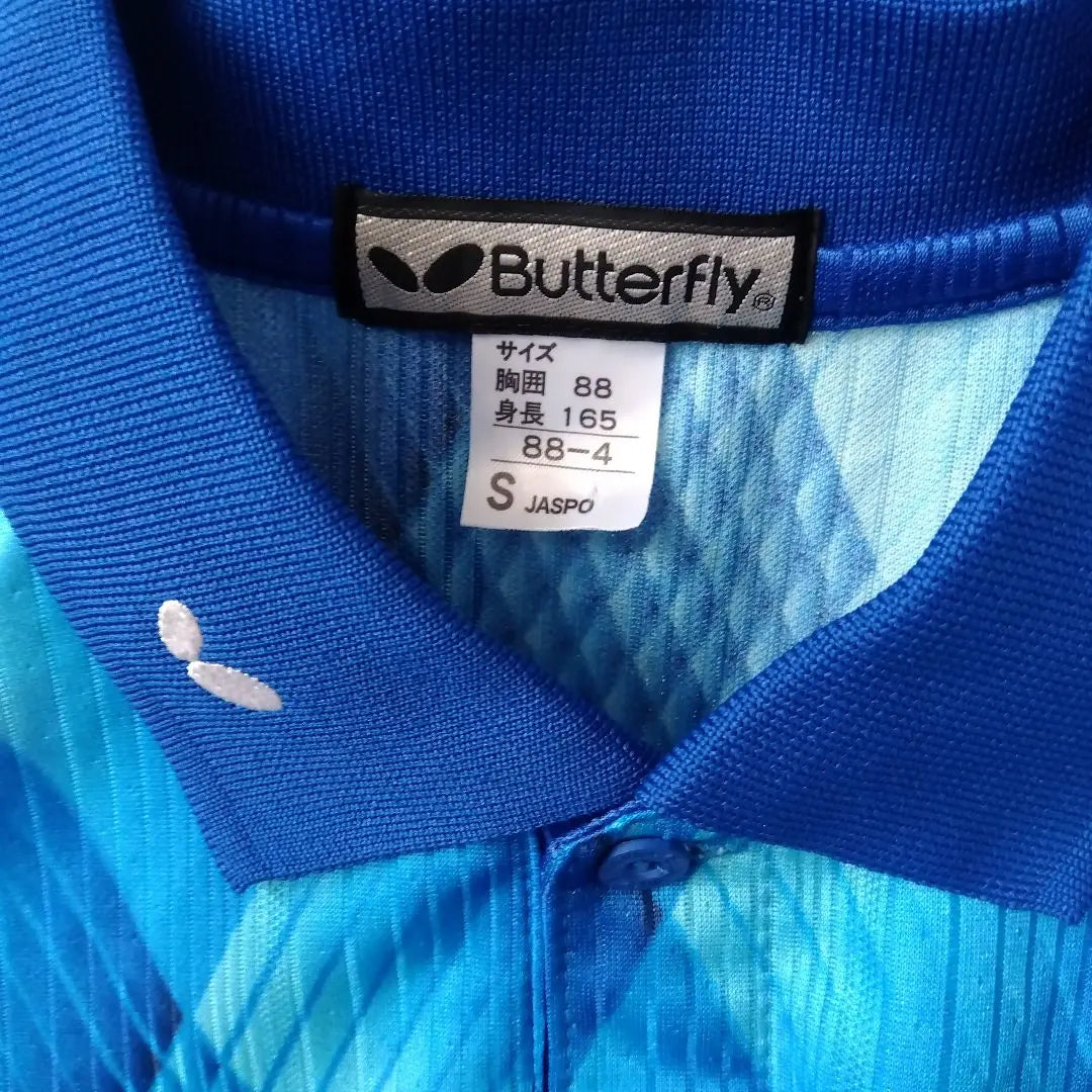 Butterfly table tennis wear shirt S size Zubon is M size blue black