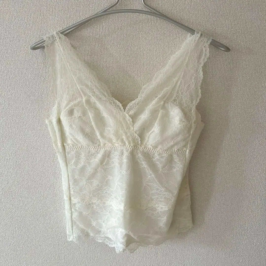 IMAGE Ivory Lace V Neck Camisole Ladies M Cute | IMAGE アイボリー レース Vネック キャミソール　レディース　M かわいい