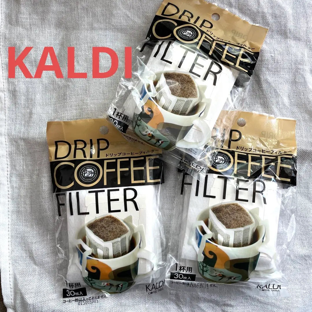 KALDI Drip Coffee Filter 30 sheets for 1 cup, 3 bags