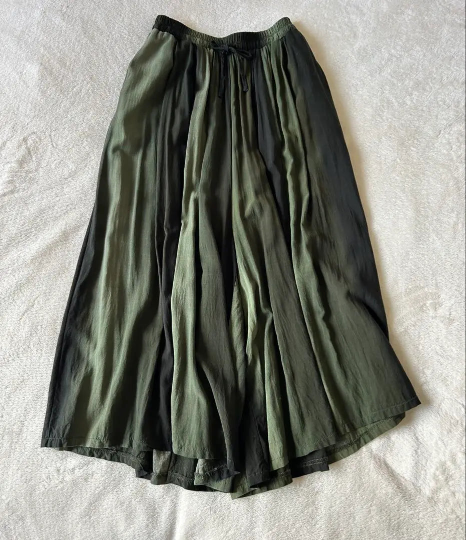 Olive Green Pleated Gaucho Pants