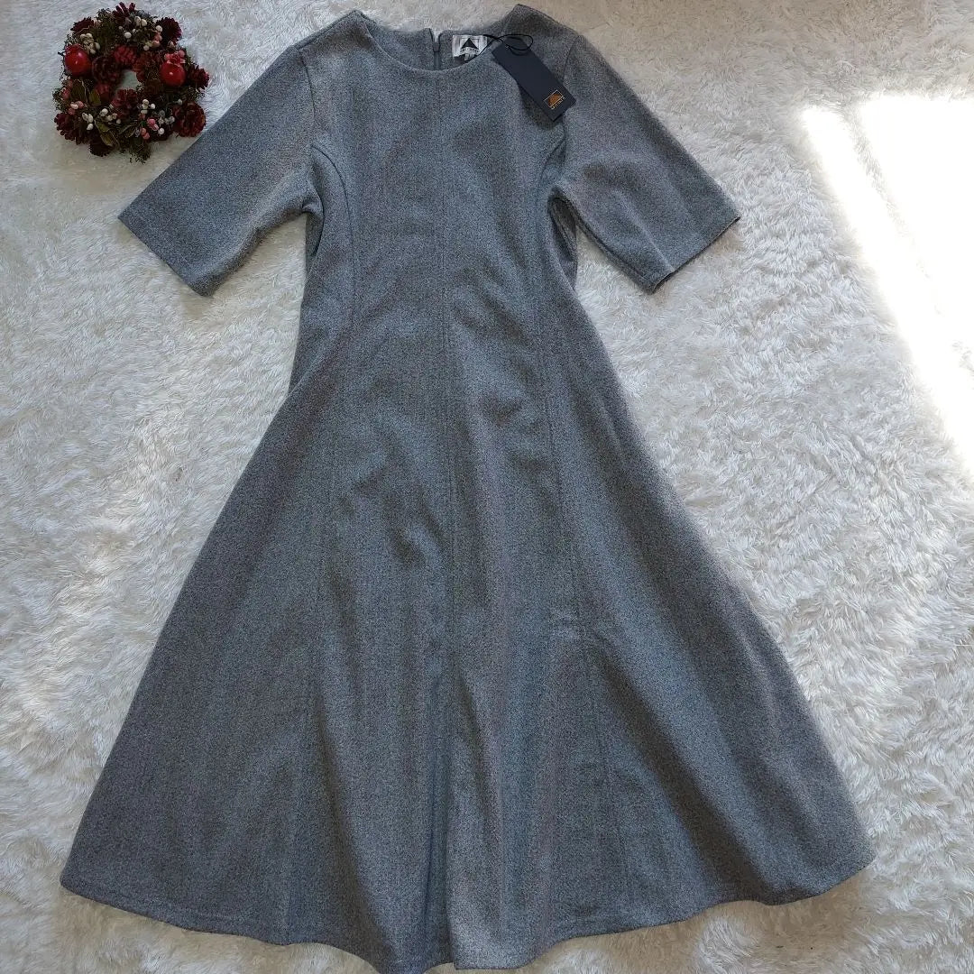 Unused Avi Tokyo Long Dress Short Sleeve L Gray Simple