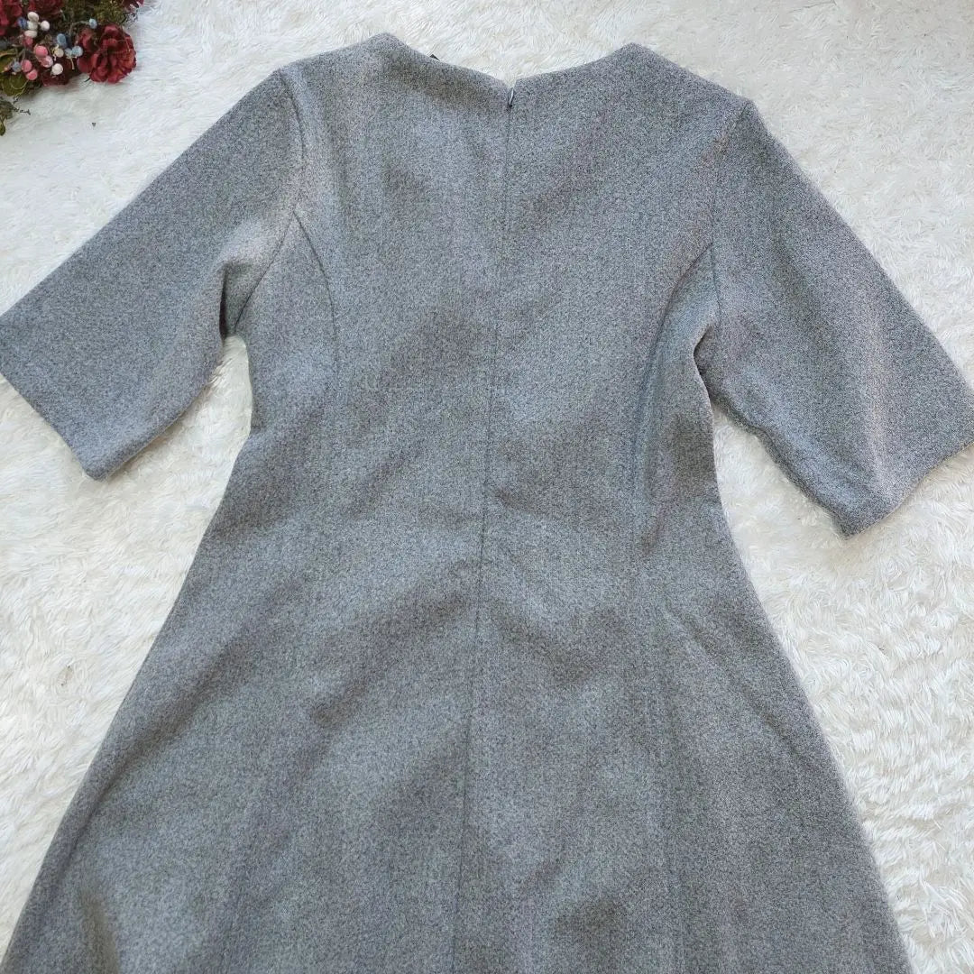 Unused Avi Tokyo Long Dress Short Sleeve L Gray Simple