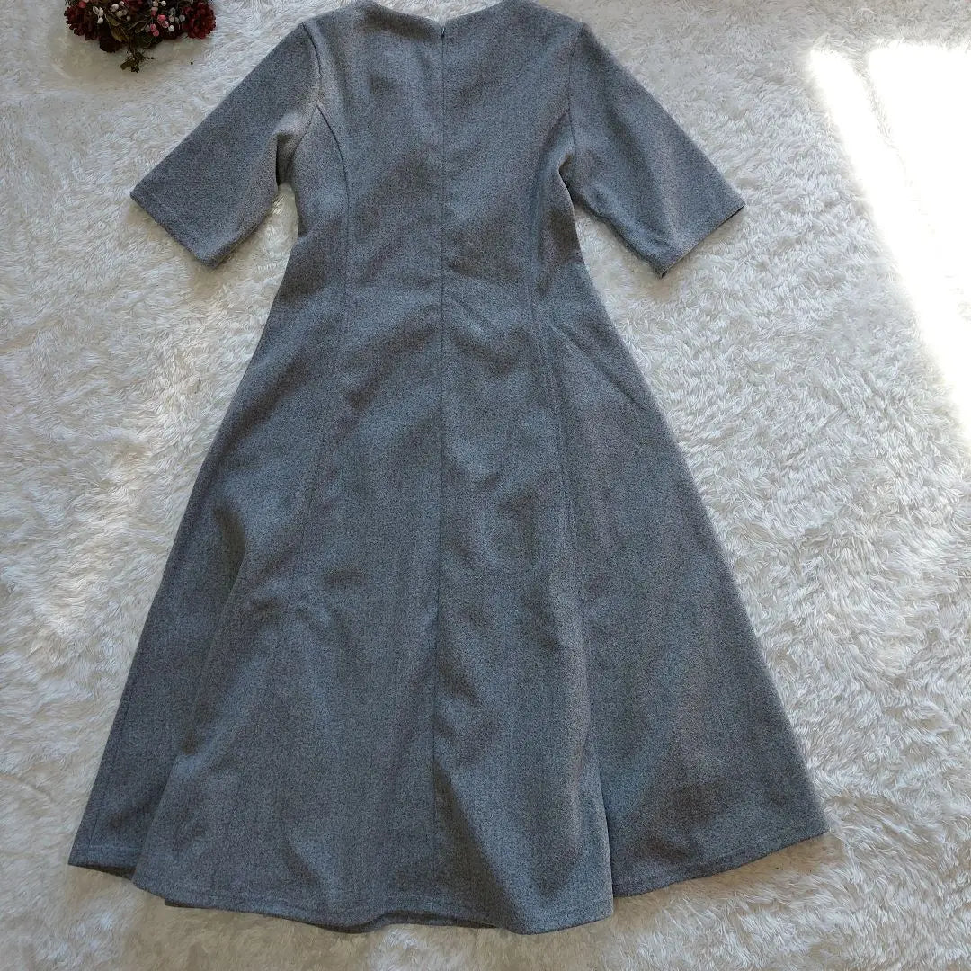 Unused Avi Tokyo Long Dress Short Sleeve L Gray Simple