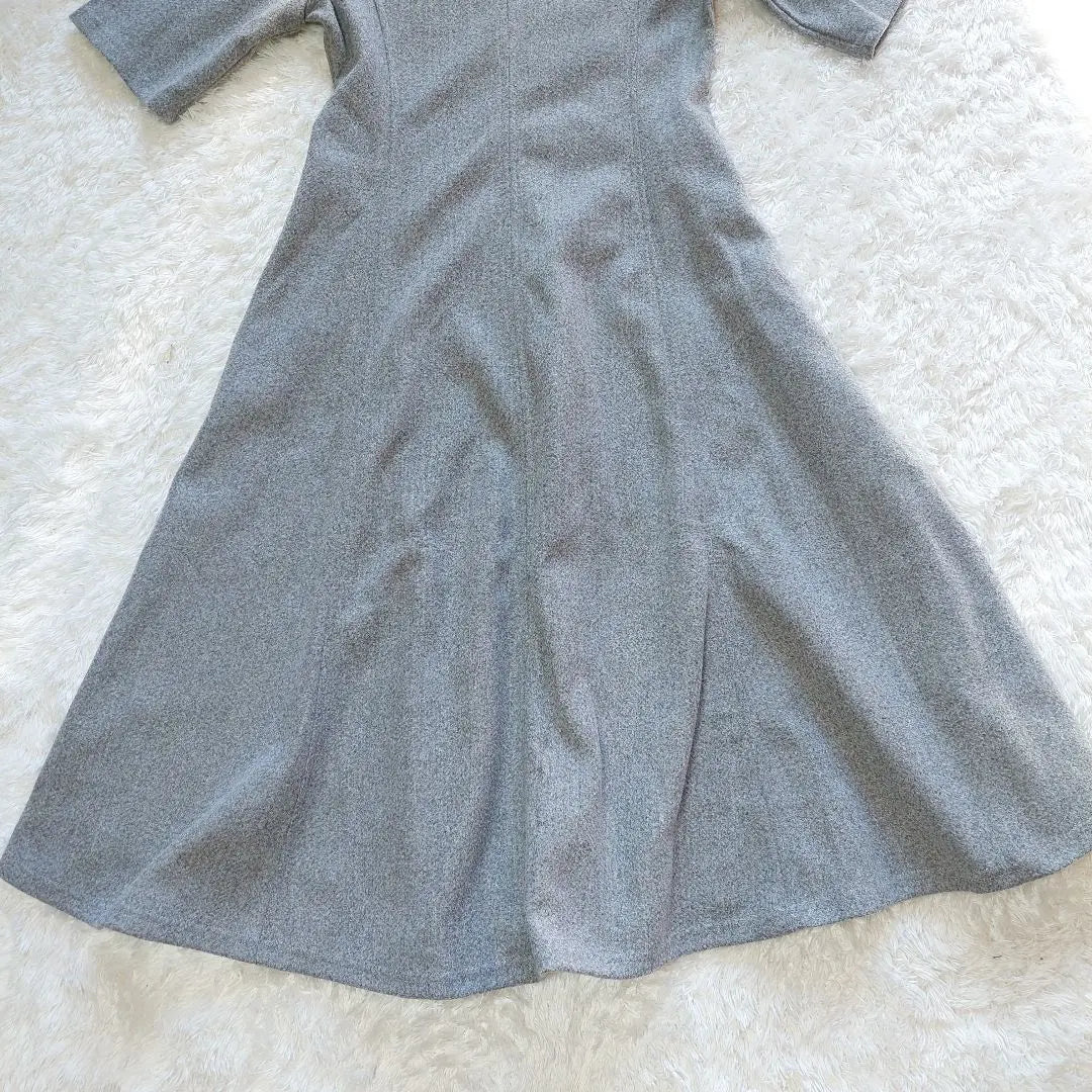 Unused Avi Tokyo Long Dress Short Sleeve L Gray Simple