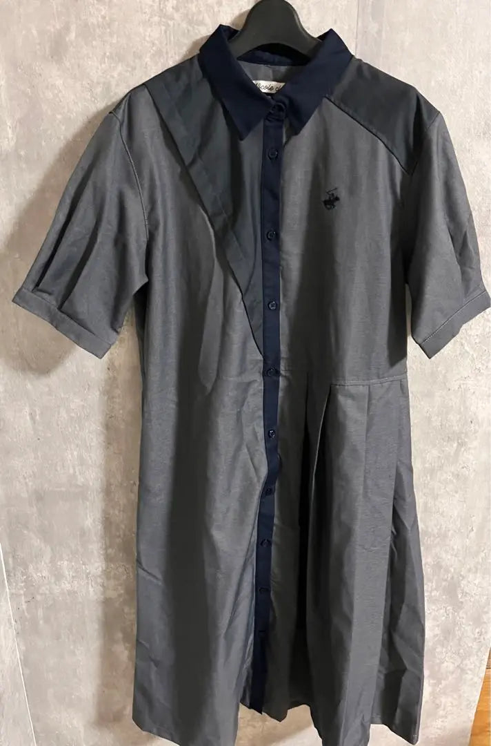 BEVERLY HILLS POLO CLUB gray short sleeve shirt dress | BEVERLY HILLS POLO CLUBグレー 半袖 シャツワンピース