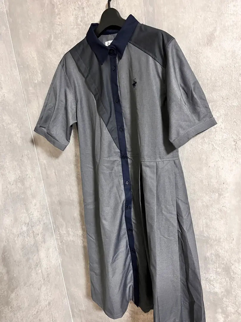 BEVERLY HILLS POLO CLUB gray short sleeve shirt dress | BEVERLY HILLS POLO CLUBグレー 半袖 シャツワンピース