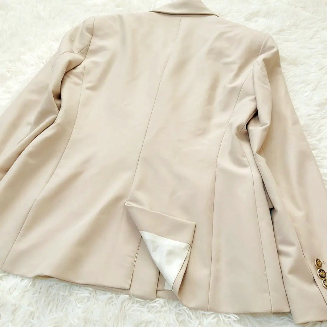 Mujer ZARA Chaqueta Sastre Cruzada Botón Dorado M Marfil | ZARA ダブルブレスト テーラードジャケット 金釦M アイボリー