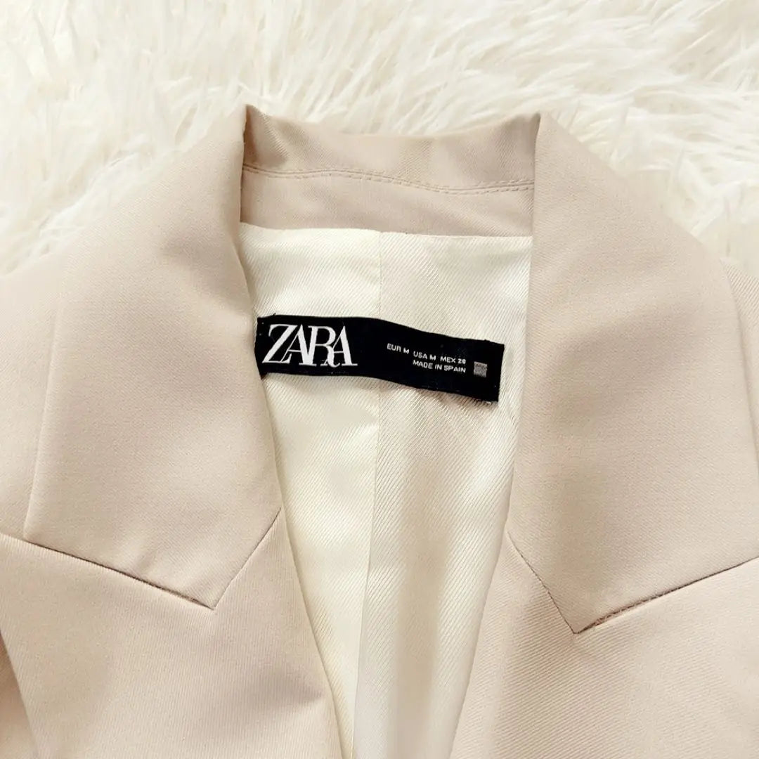 Mujer ZARA Chaqueta Sastre Cruzada Botón Dorado M Marfil | ZARA ダブルブレスト テーラードジャケット 金釦M アイボリー