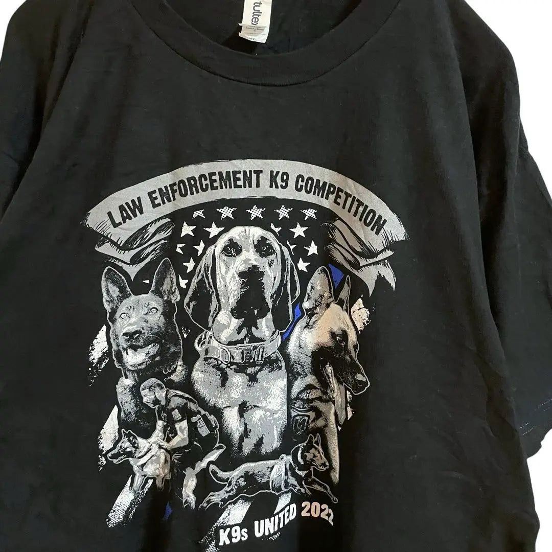 Camiseta TULTEX Perro Mascota Negra XL Ropa Vintage Hombre