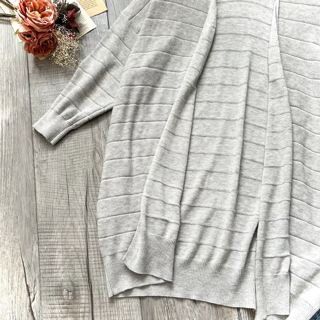 [Lope Picnic] Cárdigan de canalé, gris, talla 38