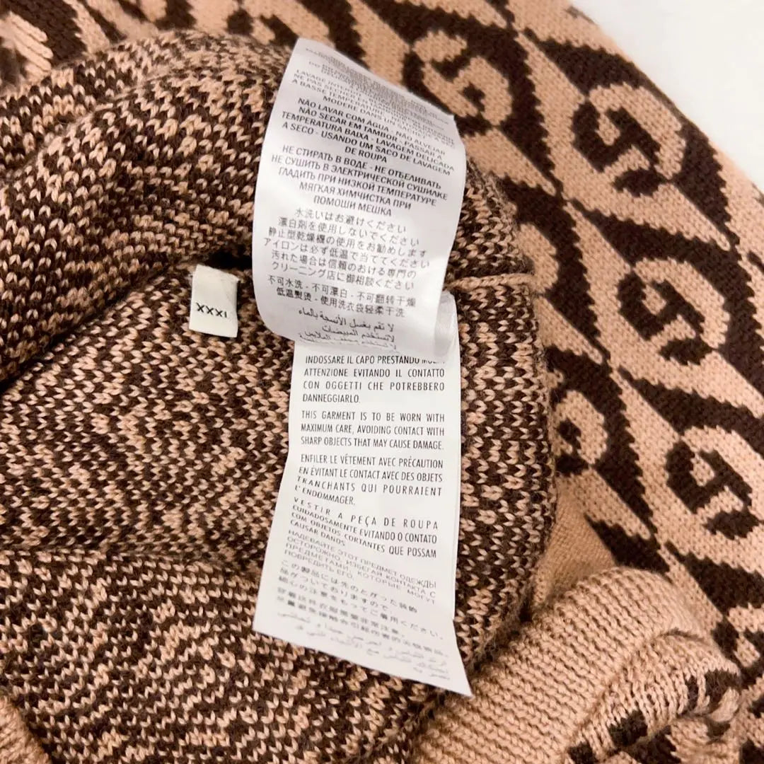 Unused GUCCI Gucci logo pattern cardigan 4L