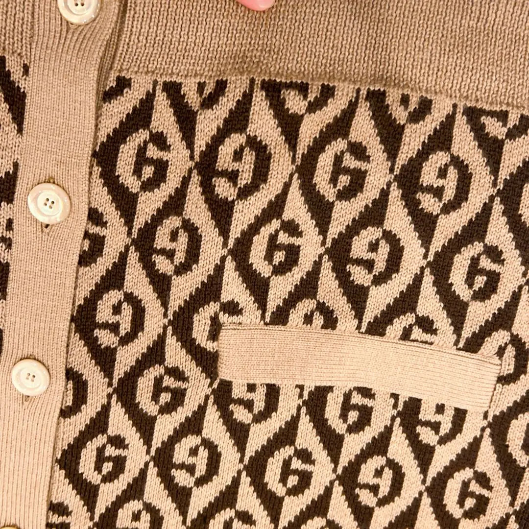 Unused GUCCI Gucci logo pattern cardigan 4L