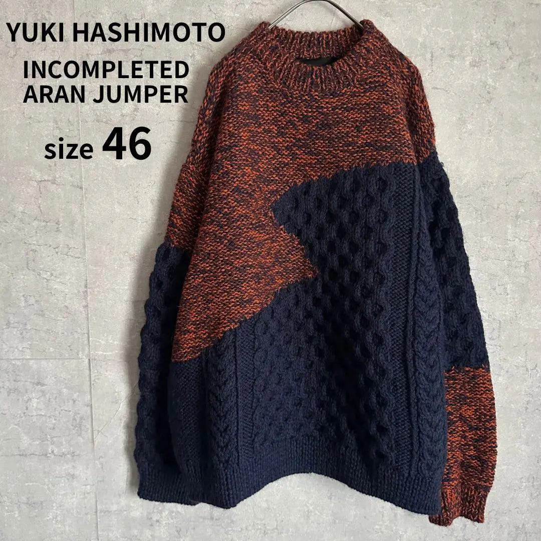 [Extremadamente raro] Jersey Yukihashimoto de punto Aran intercambiable azul marino naranja 46