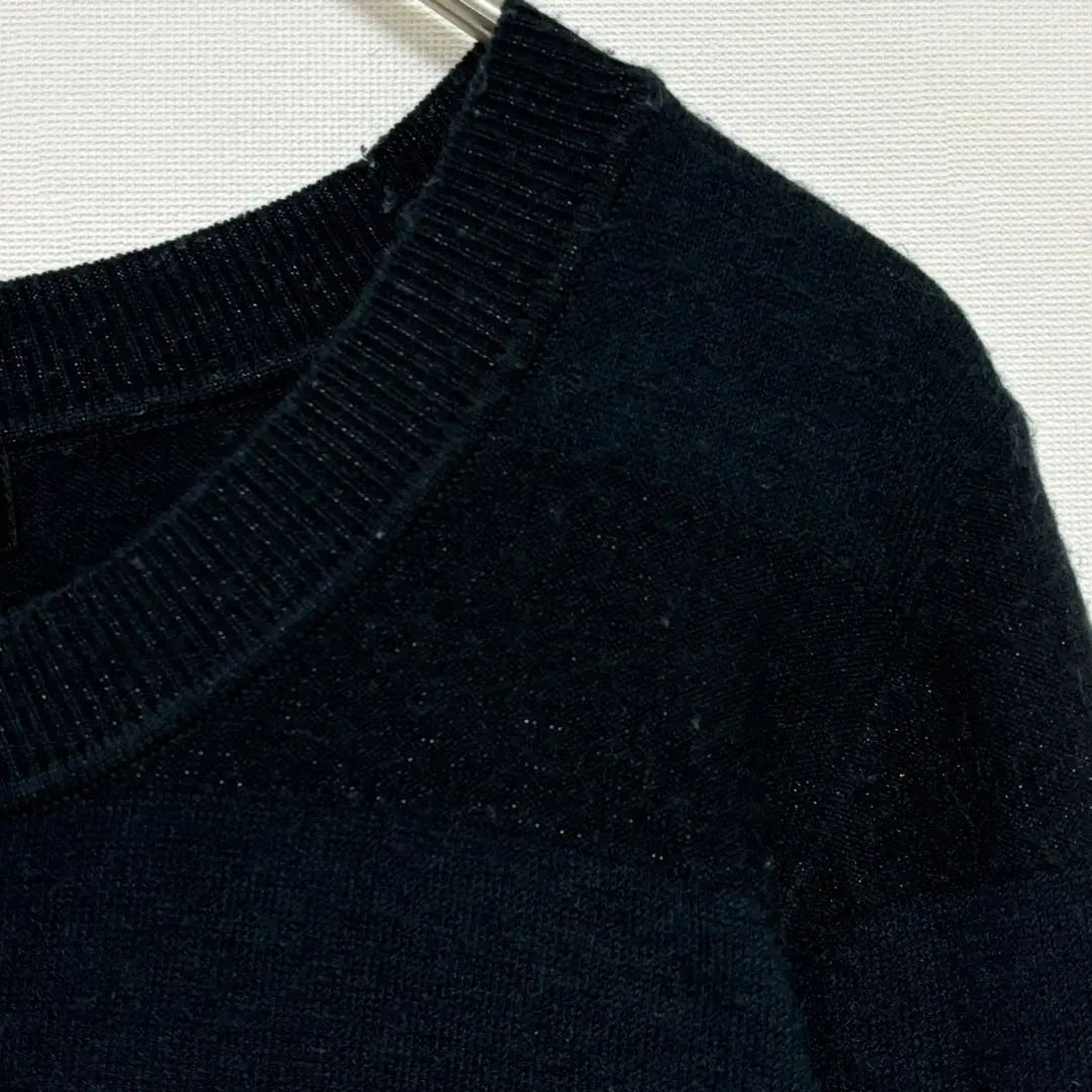 EVEX ◆ Border knit top / Stretchy crew neck sweater ribbed