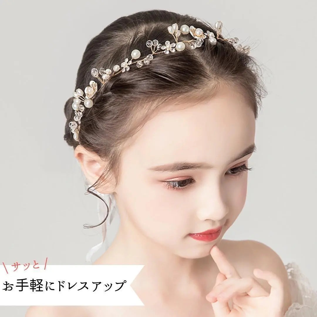 Kids Hair Accessories Head Dress Flower Gold Recital Graduation Ceremony Entrance Ceremony