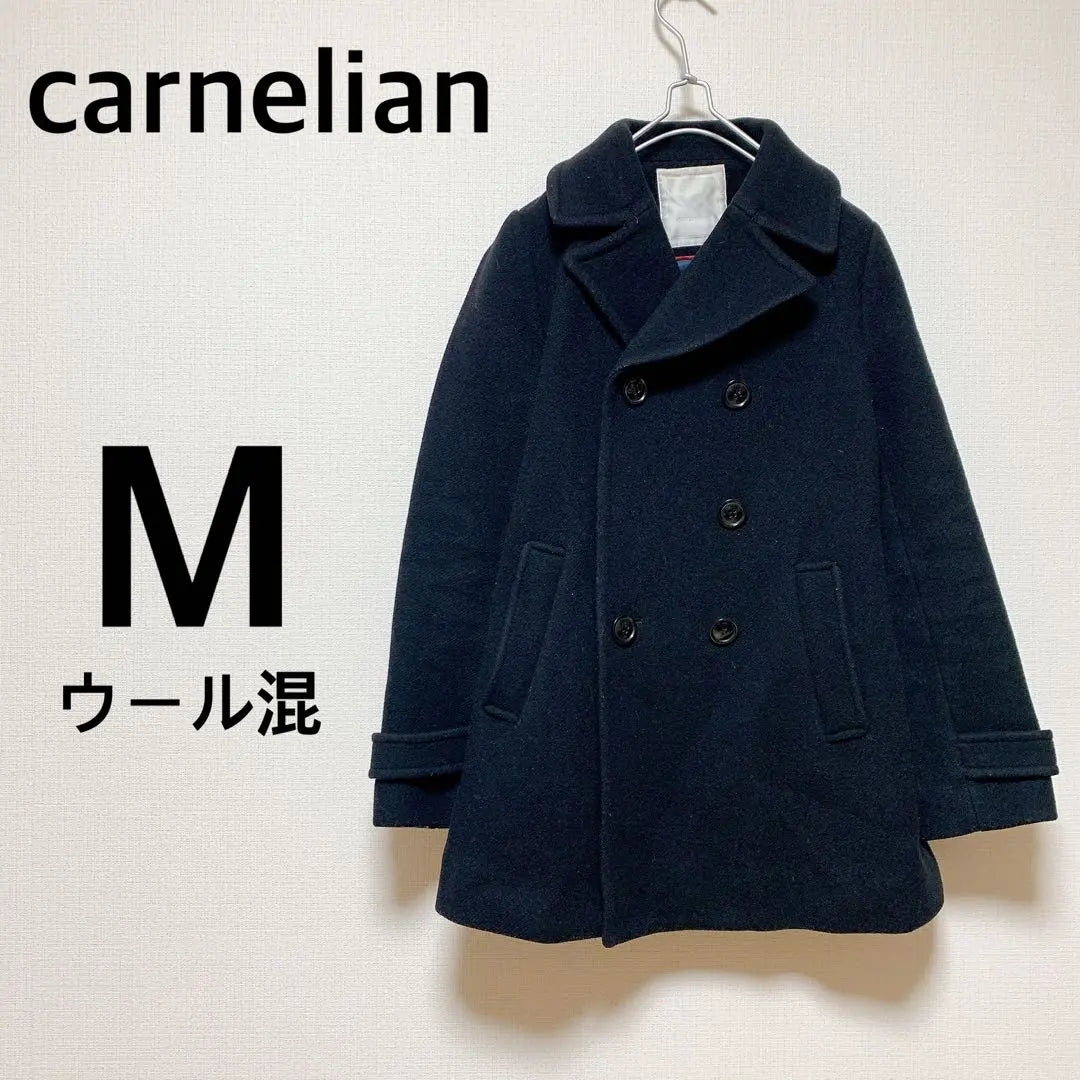 [Carnelian] Wool blend women's coat, autumn/winter, simple, black, M | 【カーネリアン】ウール混レディースコート 秋冬 シンプル ブラック M