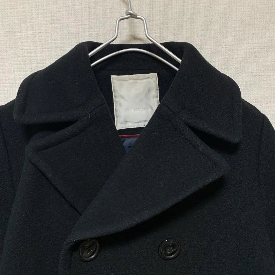 [Carnelian] Wool blend women's coat, autumn/winter, simple, black, M | 【カーネリアン】ウール混レディースコート 秋冬 シンプル ブラック M