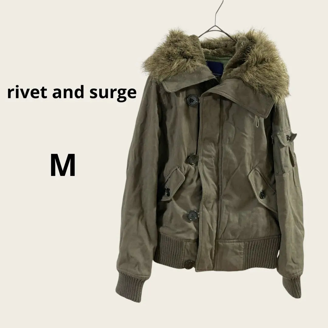 rivet and surge mod coat khaki quilt military M