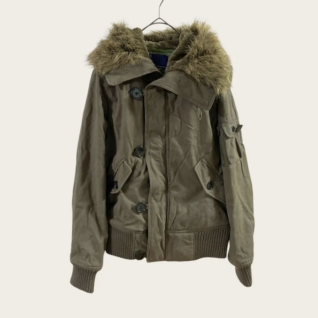 rivet and surge mod coat khaki quilt military M