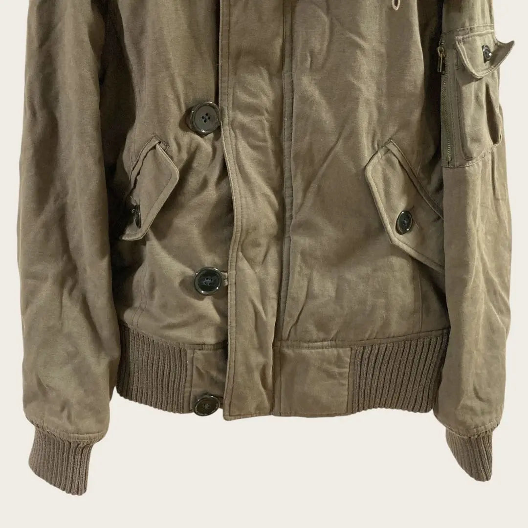 rivet and surge mod coat khaki quilt military M