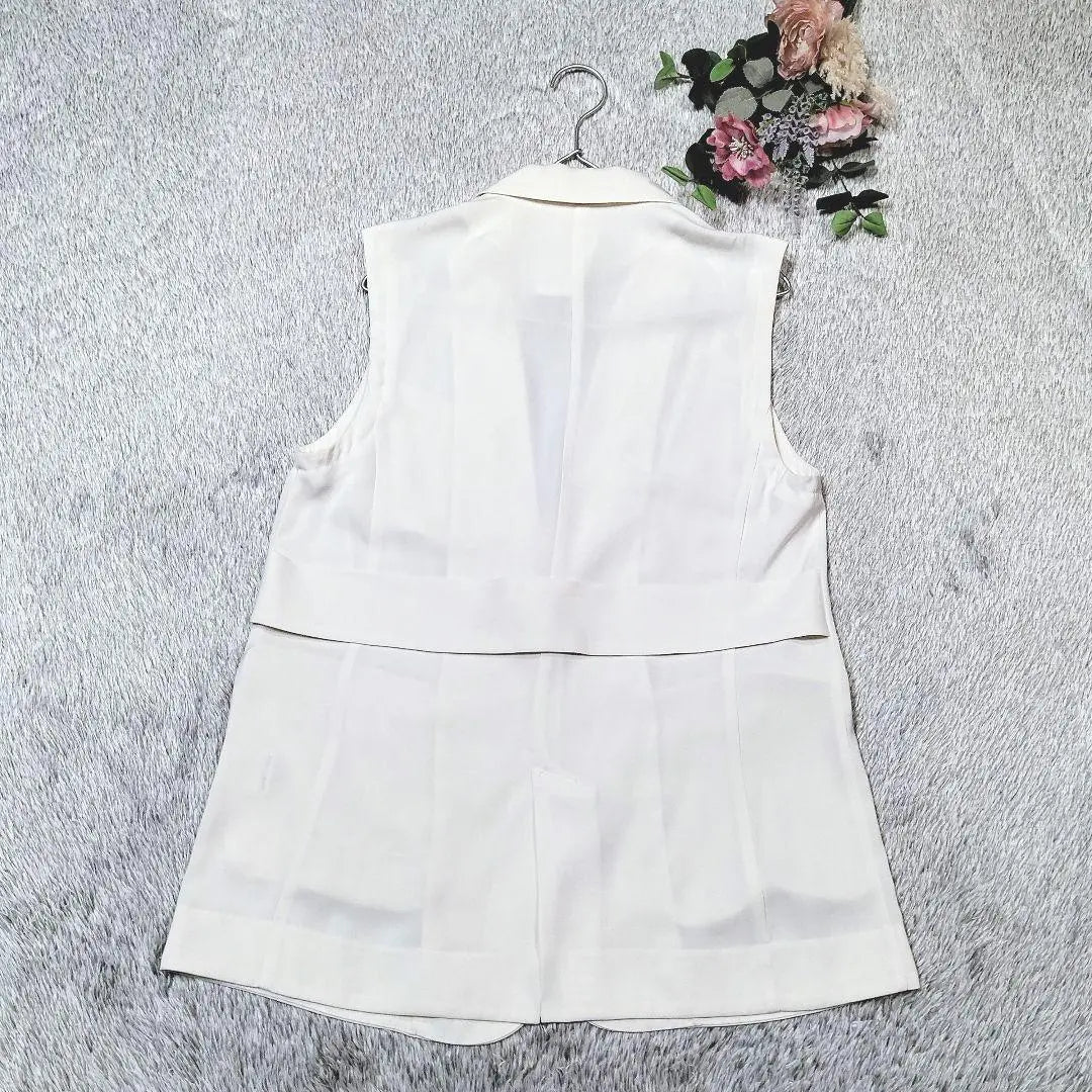 [Lacolle] Tailored vest off-white with pockets size M