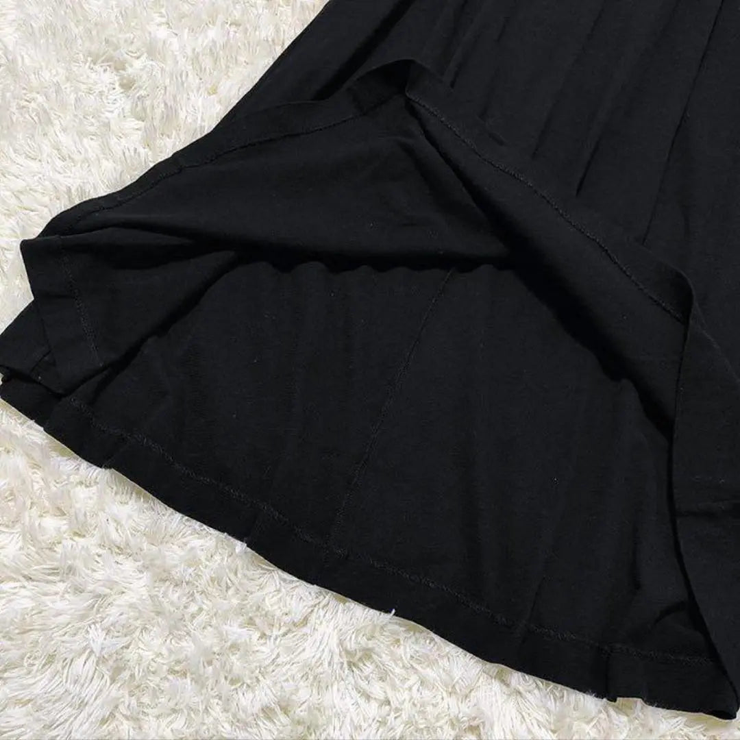 [Beautiful goods] ENFOLD Light Milan 5 -minute Sleeve A line dress One piece black 36 | 【美品】ENFOLD ライトミラノ5分袖Aラインドレス ワンピース 黒 36