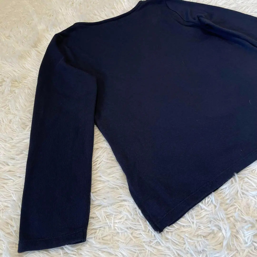 ☆ELLE☆EL [Size 38] Long sleeve cut and sew/Plain/Sweatshirt/Navy/Simple