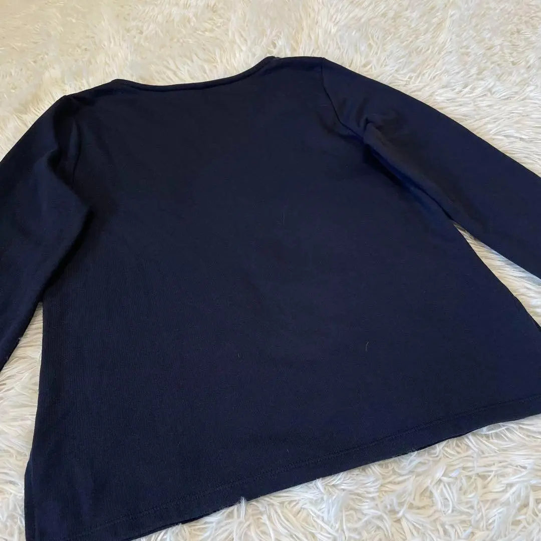 ☆ELLE☆EL [Size 38] Long sleeve cut and sew/Plain/Sweatshirt/Navy/Simple