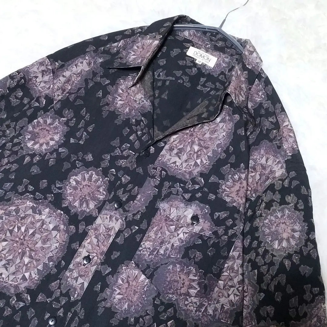 Camisa vintage de rayón DOMON ROPÉ, talla grande, fabricada en Japón