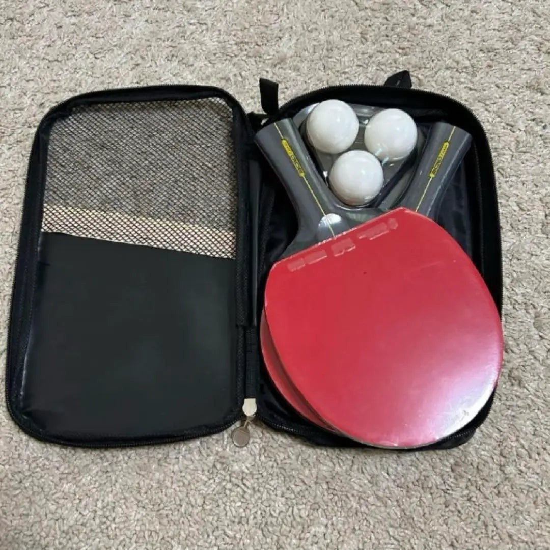 ✨Stock 2✨ Table tennis set Racket Shake hand Red Black Case included 768