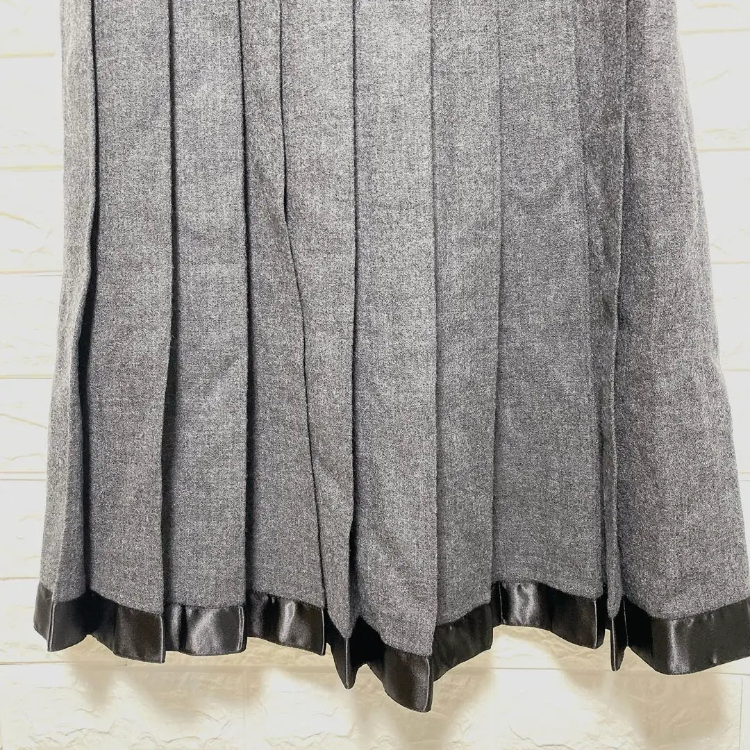 [Clear impression] Pleated dress, knee length, 100% wool, M 2 | 【クリアインプレッション】プリーツワンピース　膝丈　ウール100% M　2