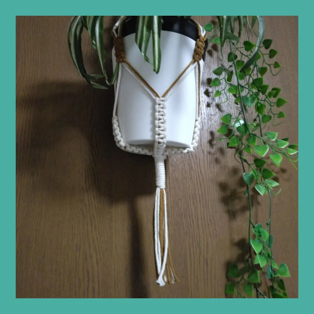 {Macrame*Plant Hanger} (Total length approx. 81cm/Color: Ivory & Light Brown)