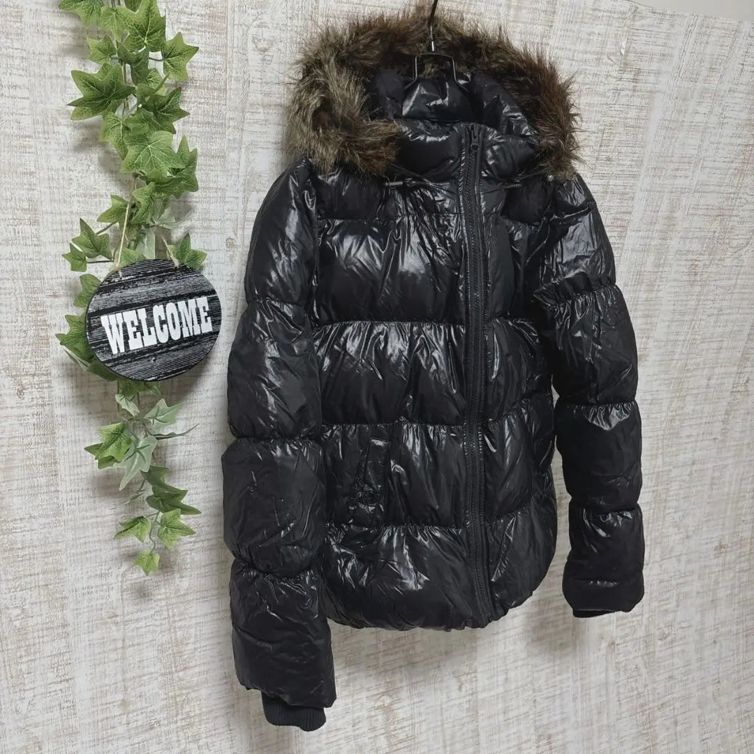 [GAP] Gap Jacket M Down Jacket Hood Fur Black