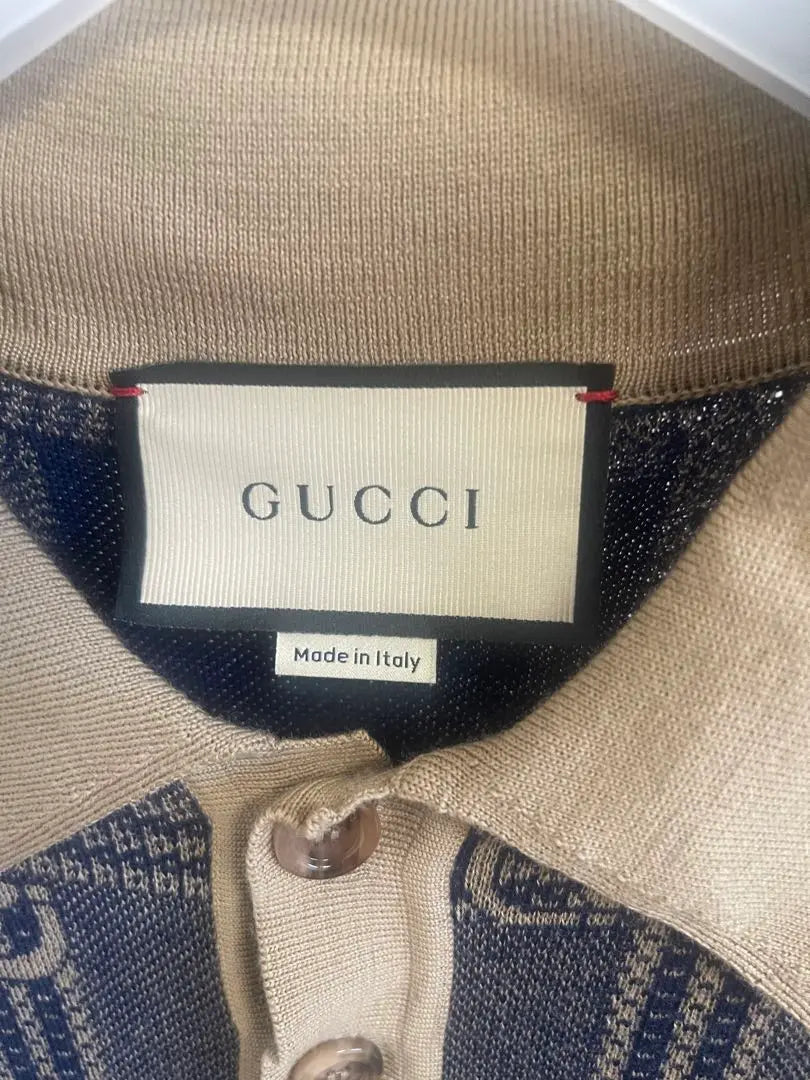 Gucci Size XS Horsebit Jacquard Knit Tag Polo Shirt