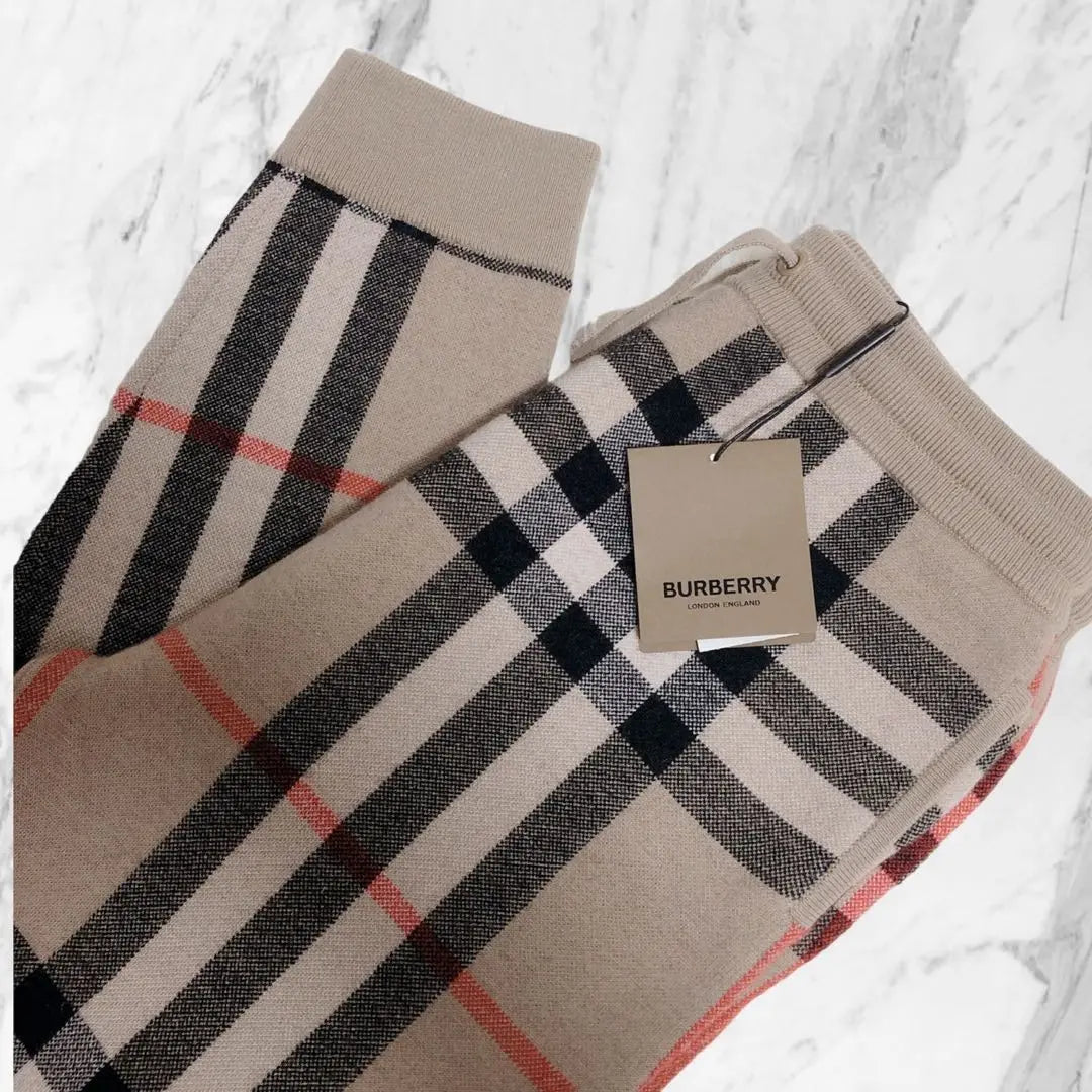 New ★ Burberry Check Wool Cashmere Sweatpants