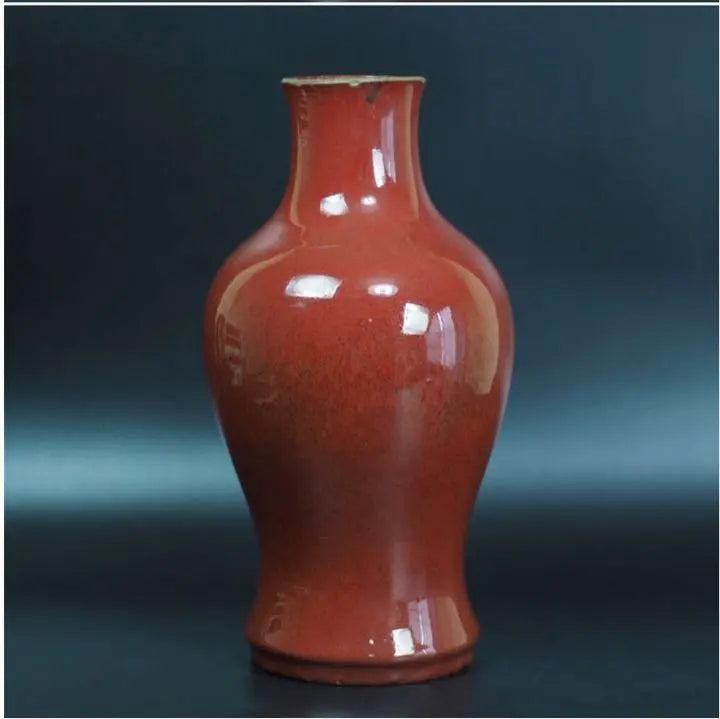 Free shipping: Cinnabar vase in the Qing Dynasty Year, Qianlong, 38cm tall, with a defect in the mouth, Chinese ancient toy