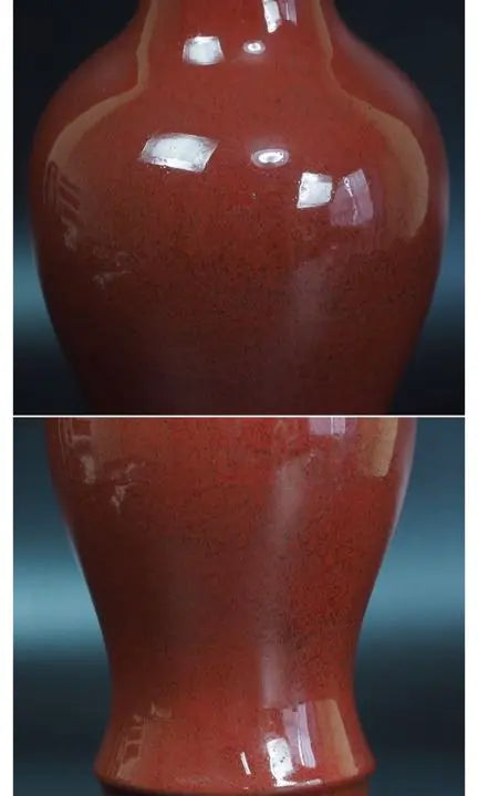 Free shipping: Cinnabar vase in the Qing Dynasty Year, Qianlong, 38cm tall, with a defect in the mouth, Chinese ancient toy