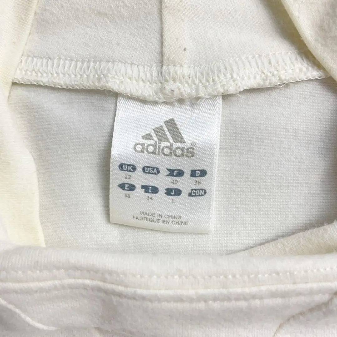 adidas brand logo embroidery high neck cut and sew white size L*TC129