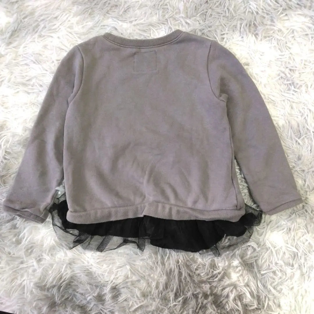 Beautiful goods ✨ [Miki House] Children's clothing trainer (110㎝) Frill lace cotton | 美品✨【Miki House】子供服トレーナー (110㎝) フリル レース 綿