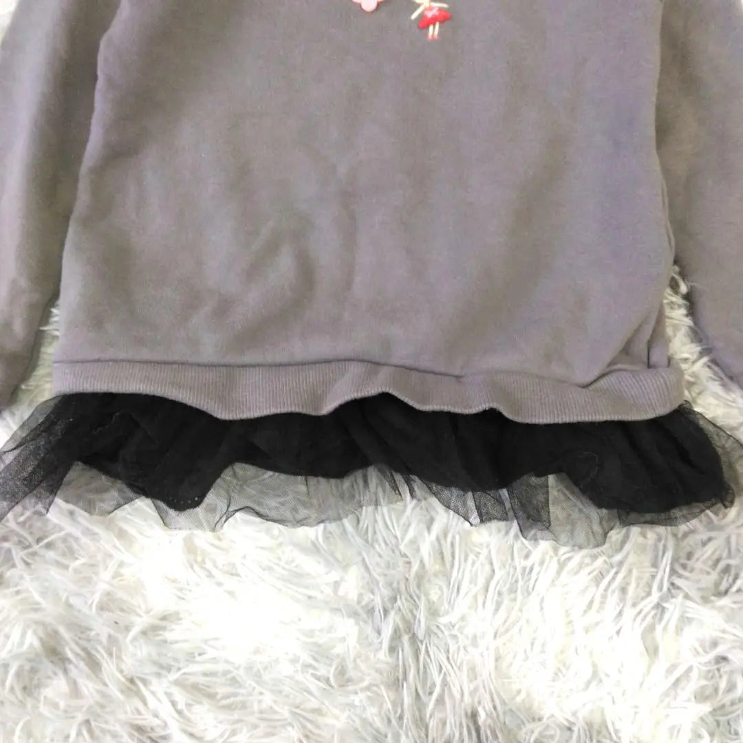 Beautiful goods ✨ [Miki House] Children's clothing trainer (110㎝) Frill lace cotton | 美品✨【Miki House】子供服トレーナー (110㎝) フリル レース 綿