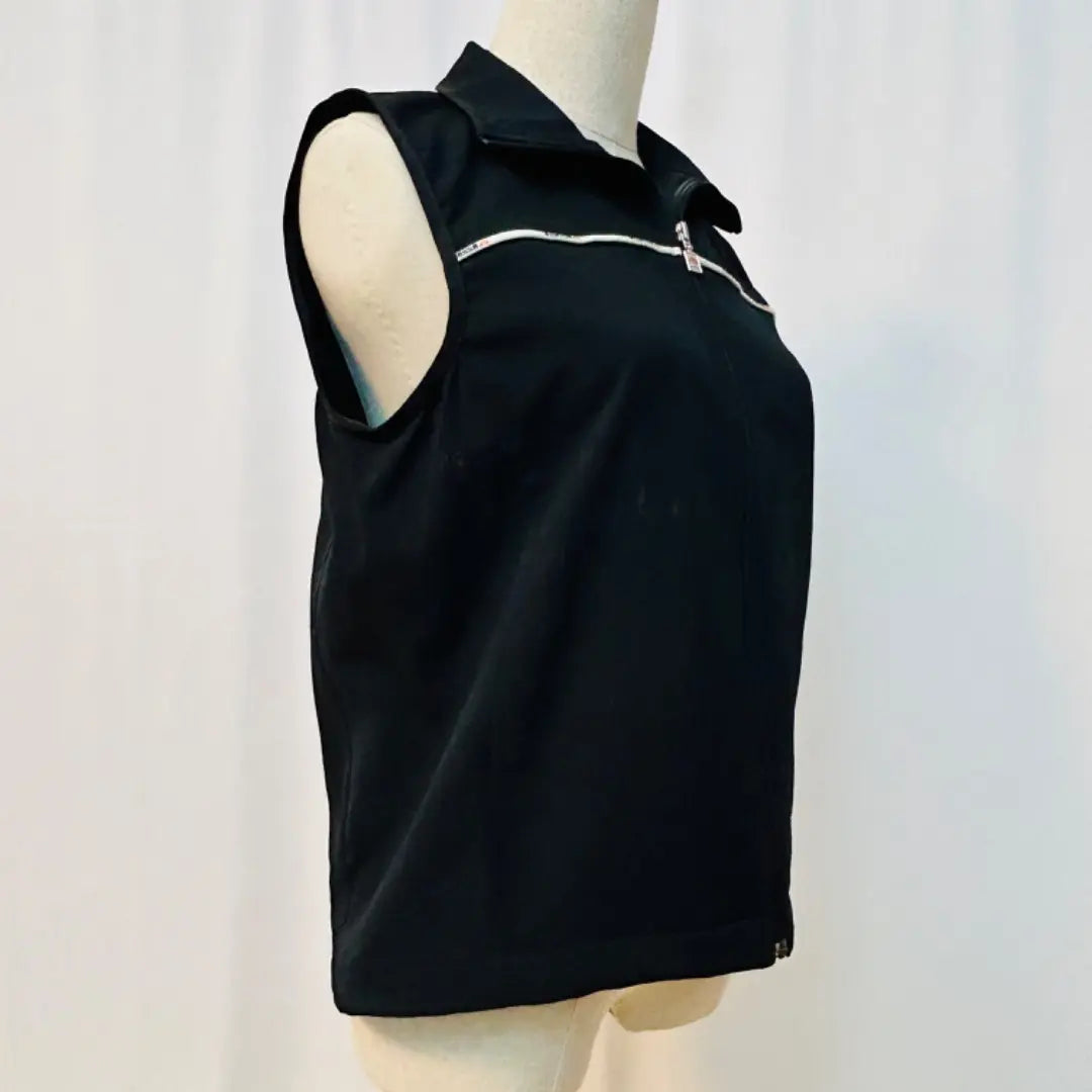 [Popular product] Ellese Logo Line Design Black Sleeveless Cut and Sew | 【人気商品】エッレセ ロゴラインデザイン ブラック ノースリーブカットソー